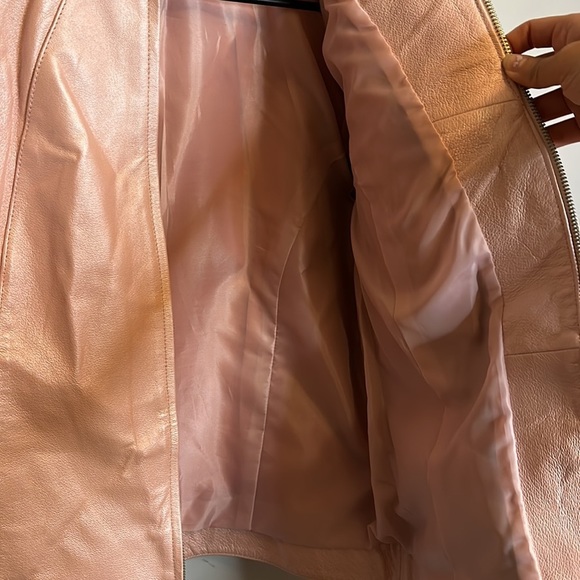 Dialogue Pink Authentic Leather Jacket Size Medium - Picture 3 of 16